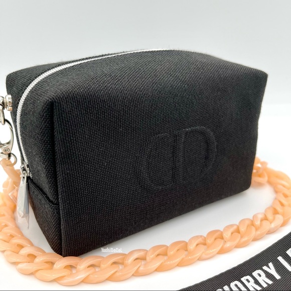 🆕 Dior Cosmetic Case to Crossbody Bag Purse, Black w/CD Logo, Beauty Line, New - Picture 2 of 13